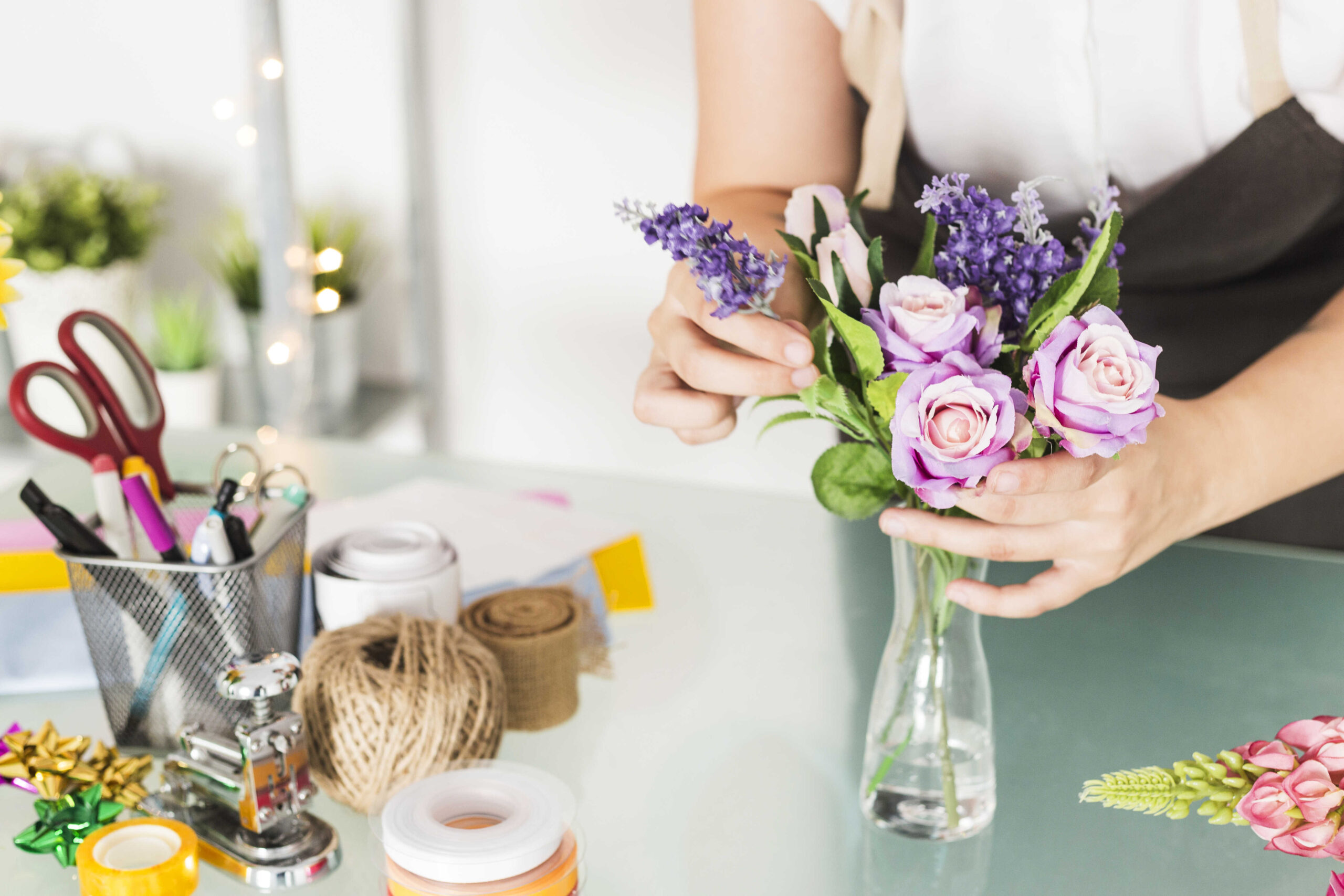 Fertigen einen handgepflückten Blumenstrauß an!