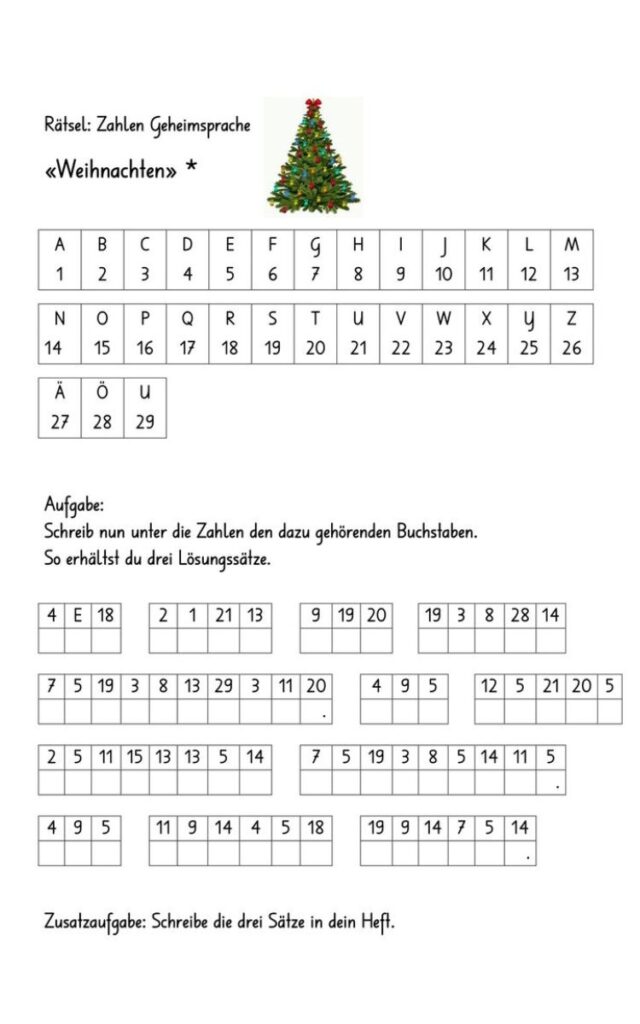 Weihnachtliche Geheimschrift